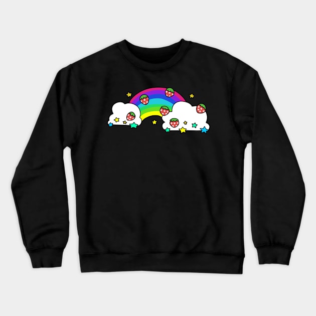 Strawberry Rainbow Crewneck Sweatshirt by saradaboru